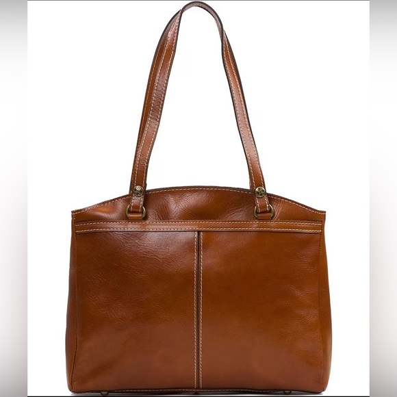 Patricia Nash Heritage Collection Poppy Satchel Leather Bag Tan Brown AUTHENTIC - Picture 3 of 12